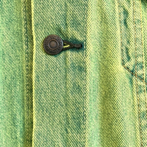 RARE Y2K Levi's Vintage Trucker Jacket Neon Slime Green Size M - Picture 9 of 15